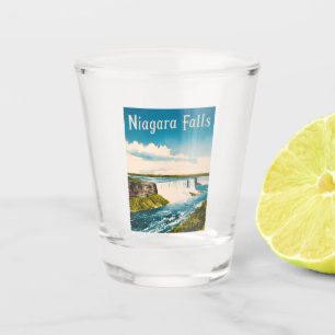 Verre A Shot Vintage voyage Niagara Falls Retro Pittoresque