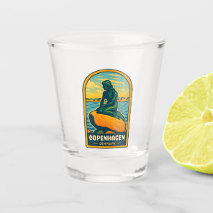 Verre A Shot Vintage voyage rétro Copenhague Danemark Sirène