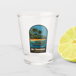 Verre A Shot Vintage voyage rétro Gili Trawangan Indonésie
