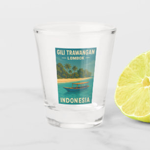 Verre A Shot Vintage voyage rétro Gili Trawangan Indonésie