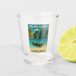 Verre A Shot Vintage voyage rétro Phi Phi Îles Thaïlande