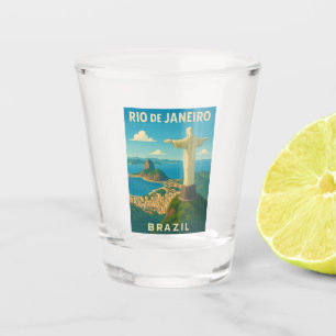 Verre A Shot Vintage voyage rétro Rio de Janeiro Brésil Pittore
