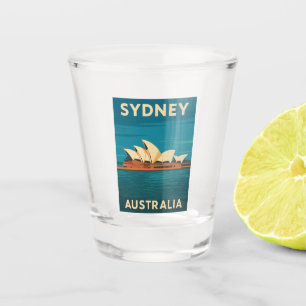 Verre A Shot Vintage voyage rétro Sydney Opéra Australie