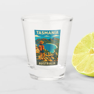 Verre A Shot Vintage voyage rétro Tasmanie Australie Paysage