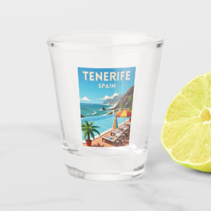 Verre A Shot Vintage voyage rétro Tenerife Espagne Côte Balnéai