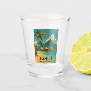 Verre A Shot Vintage voyage Tahiti Polynésie française Plage Ré