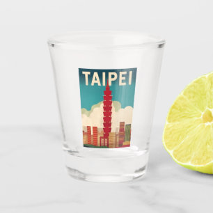 Verre A Shot Vintage voyage Taipei 101 Taiwan Retro Graphic