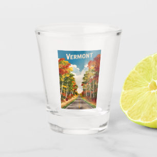 Verre A Shot Vintage voyage Vermont Rustique Paysage Rétro