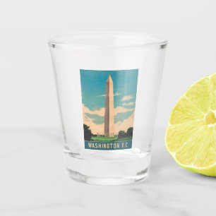 Verre A Shot Vintage voyage Washington Monument Retro Pittoresq