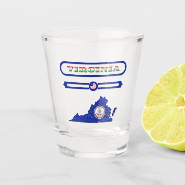 VERRE A SHOT VIRGINIA MAP, VIRGINIA, USA. SAMER BRASIL (Devant)