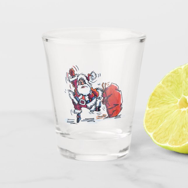 Verre A Shot Vitre Père Noël en colère (Devant)