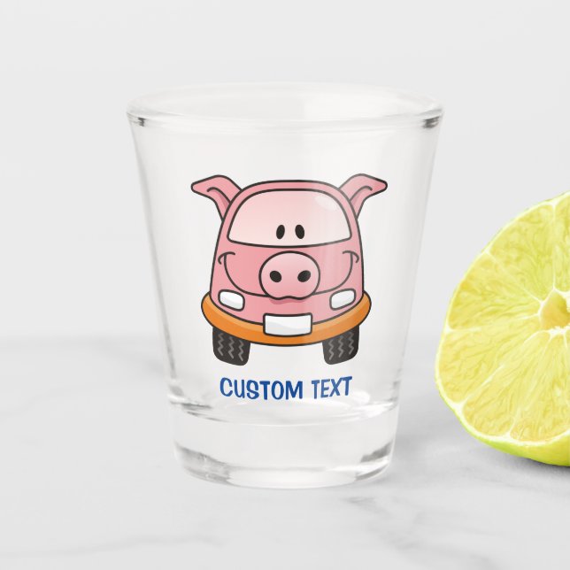 Verre A Shot Voiture de dessin de porc (Devant)