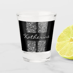 Verre A Shot Voiture Lover Silver Parties scintillant Stripes N