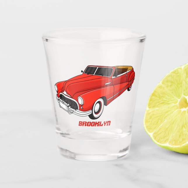 Verre A Shot Voiture rouge classique de 1948 (Devant)