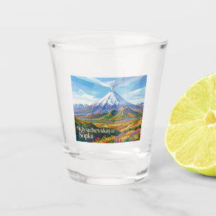 Verre A Shot Volcan Klyuchevskaya Sopka Russie