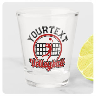 Verre A Shot Volleyball AJOUTEZ NOM Spike Ball Attaque Joueur d