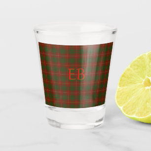 Verre A Shot Vos initiales sur Bruce Clan tartan