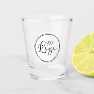Verre A Shot Votre logo d'entreprise sur le cercle blanc