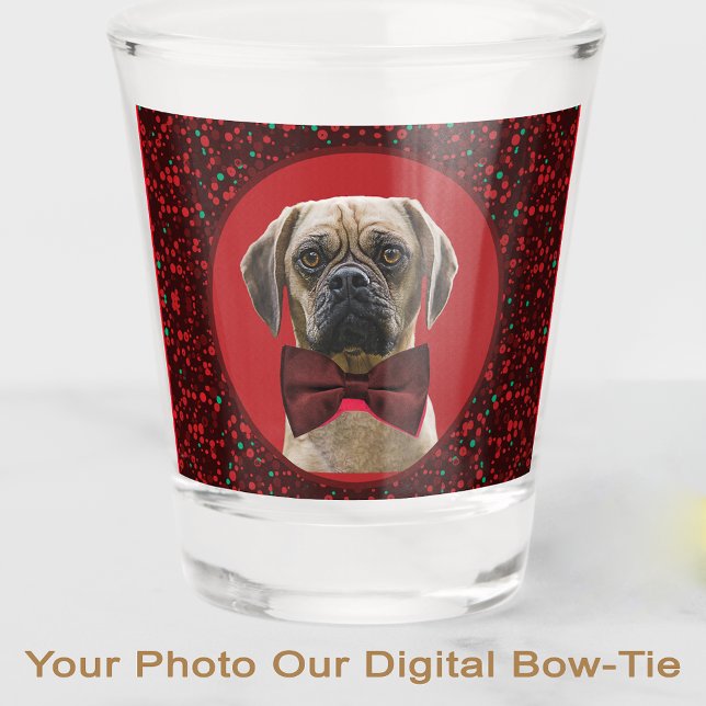 Verre A Shot VOTRE PHOTO Stylish Christmas Pet pour maman Amour (Créateur téléchargé)