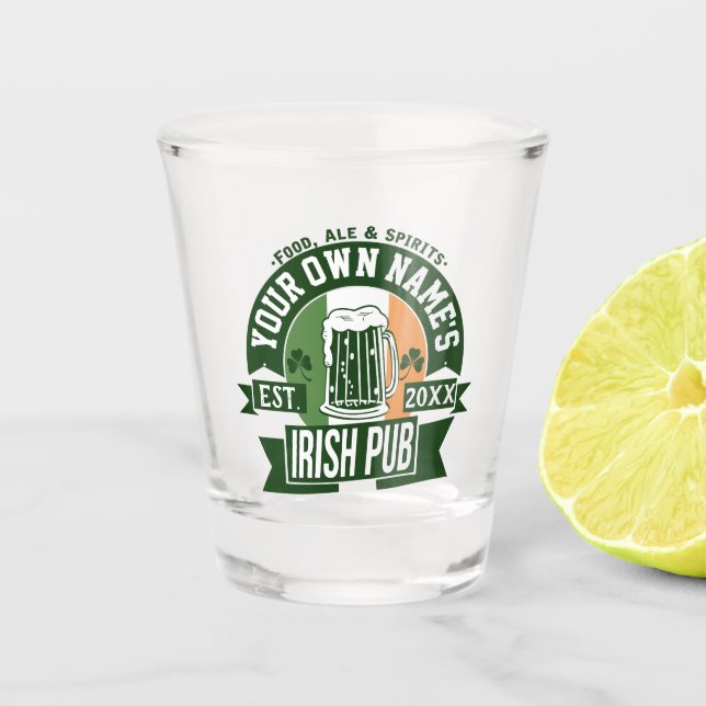 Verre A Shot Votre propre nom | Jour de la Saint Patrick Whiske (Devant)