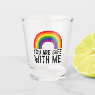 Verre A Shot Vous êtes en sécurité avec moi LGBTQ Mois de la fi