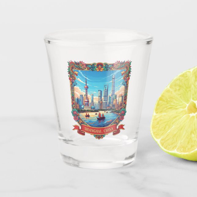 Verre A Shot Voyage à Shanghai en Chine (Devant)
