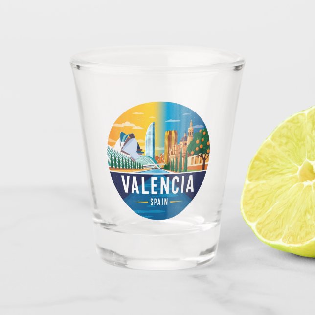 Verre A Shot Voyage à Valence Espagne (Devant)