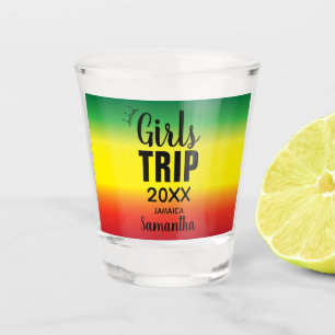 Verre A Shot Voyage de filles avec Couronne Année et nom Vert J