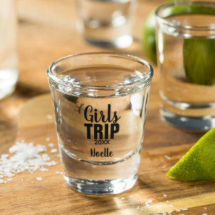Verre A Shot Voyage de filles avec la Couronne, et année