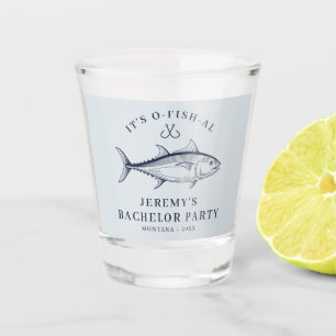 Verre A Shot Voyage de pêche pour l'enterrement de vie de garço