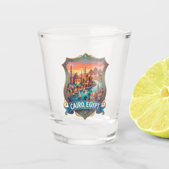 Verre A Shot Voyage Le Caire Égypte (Devant)