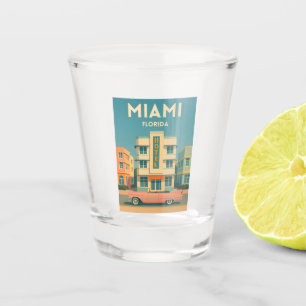 Verre A Shot Voyage Rétro District Art Déco de Miami Floride