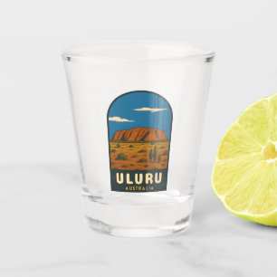 Verre A Shot Voyage Rétro Vintage Uluru Australie Paysage