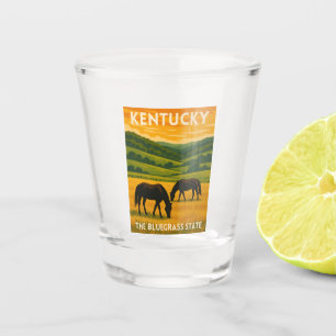 Verre A Shot Voyage Vintage Kentucky Chevaux Graphique Rétro