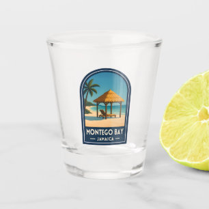 Verre A Shot Voyage Vintage Montego Bay Jamaïque Plage Rétro