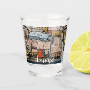 Verre A Shot Vue du dessus des façades colorées des bâtiments