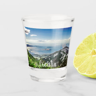 Verre A Shot Vue sur la mer depuis les montagnes