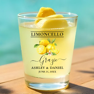 Verre A Shot Watercolor Lemons Limoncello Wedding Grazie