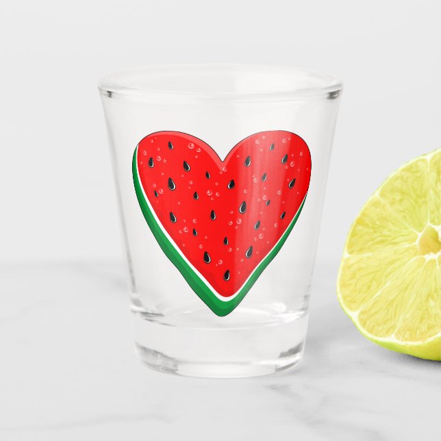 Verre A Shot Watermelon Heart Valentine's Day Free Palestine