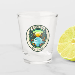 Verre A Shot Watkins Glen State Park New York Emblem Vintage