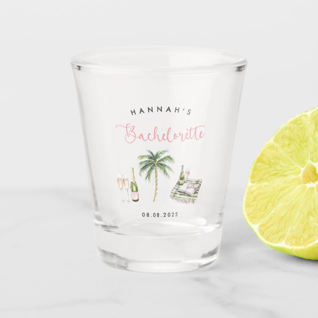 Verre A Shot Week-end de célibataire au pays du vin rose (Devant)