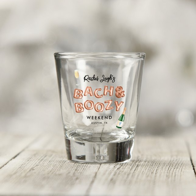 Verre A Shot Week-end de célibataire Bach & Boozy Rose Gold (Créateur téléchargé)