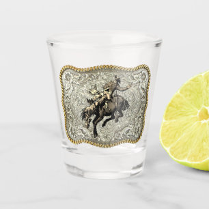 Verre A Shot Western Rodeo Cowboy Bronc Ceinture à cheval Boucl