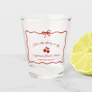 Verre A Shot Whimsy Red Elle est la cerise sur la Fête des mari