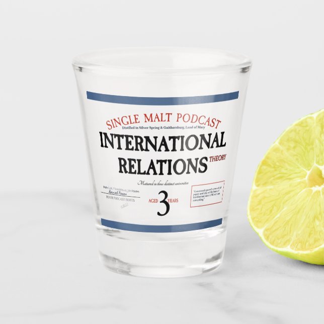 Verre A Shot Whiskey "Étiquette bleu" et IR Théorie Shot Glass (Devant)