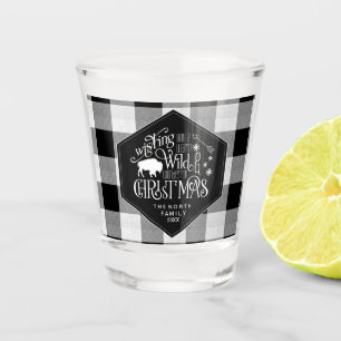 Verre A Shot Wild Wonderful Christmas Black Buffalo Plaid ID604