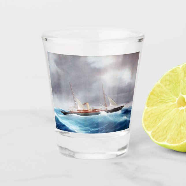 Verre A Shot Yacht à vapeur Margarita années 1900 (Devant)