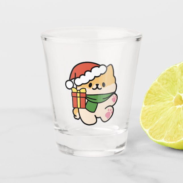 Verre A Shot Yappy Howlidays - Jote Christmas Dog Cartoon (Devant)