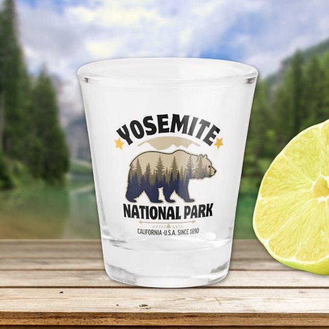 Verre A Shot Yosemite Bear Forest Vintage  (Créateur téléchargé)