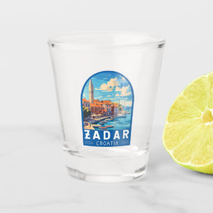 Verre A Shot Zadar Croatie Emblem d'art de voyage